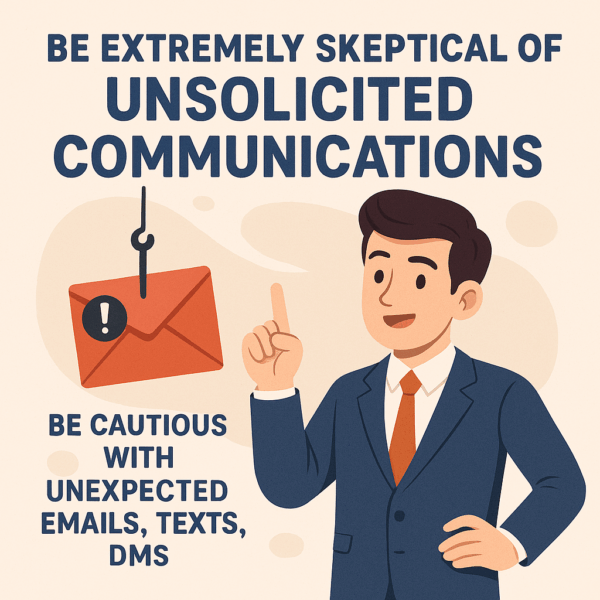 Be Extremely Skeptical of Unsolicited Communications 📧