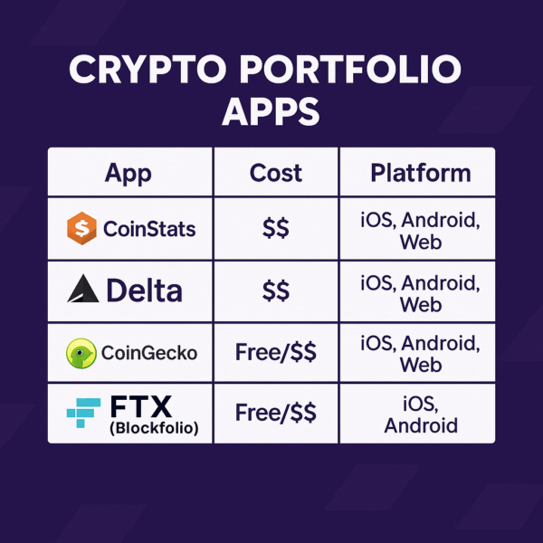 Comparison table or logos of portfolio apps