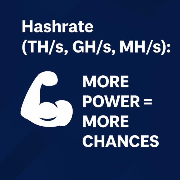 Hashrate (TH/s, GH/s, MH/s): More Power = More Chances 💪