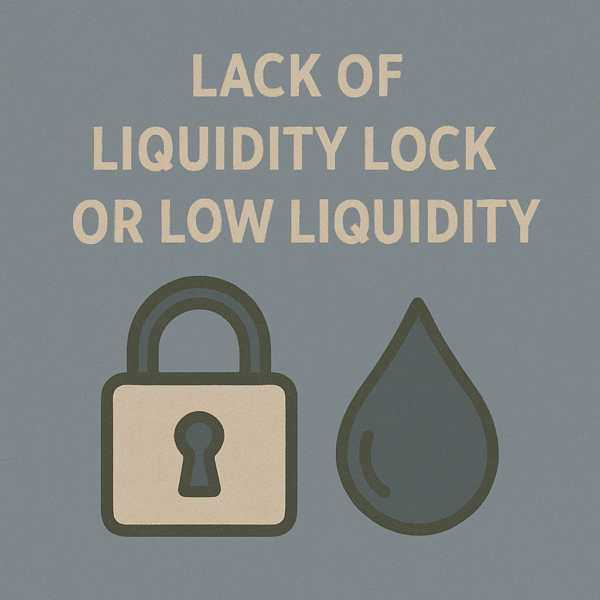 Lack of Liquidity Lock or Low Liquidity 💧