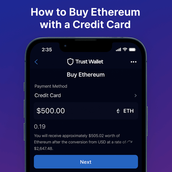 Trust Wallet ETH purchase screen